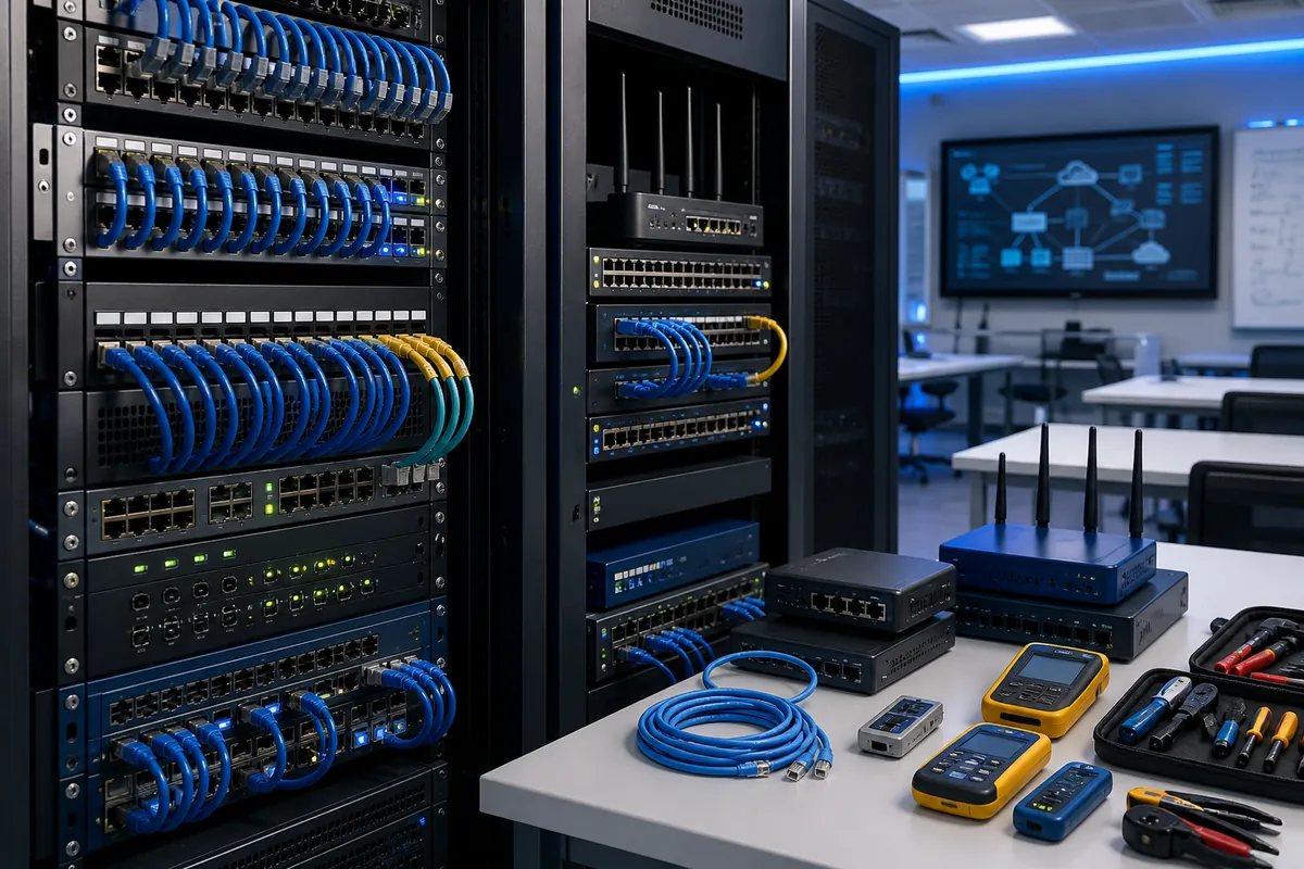 Networking equipment used for practical technology learning