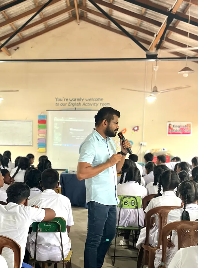Elakaka School Cyber Security for Teachers Project 2026 trainer speaking with students