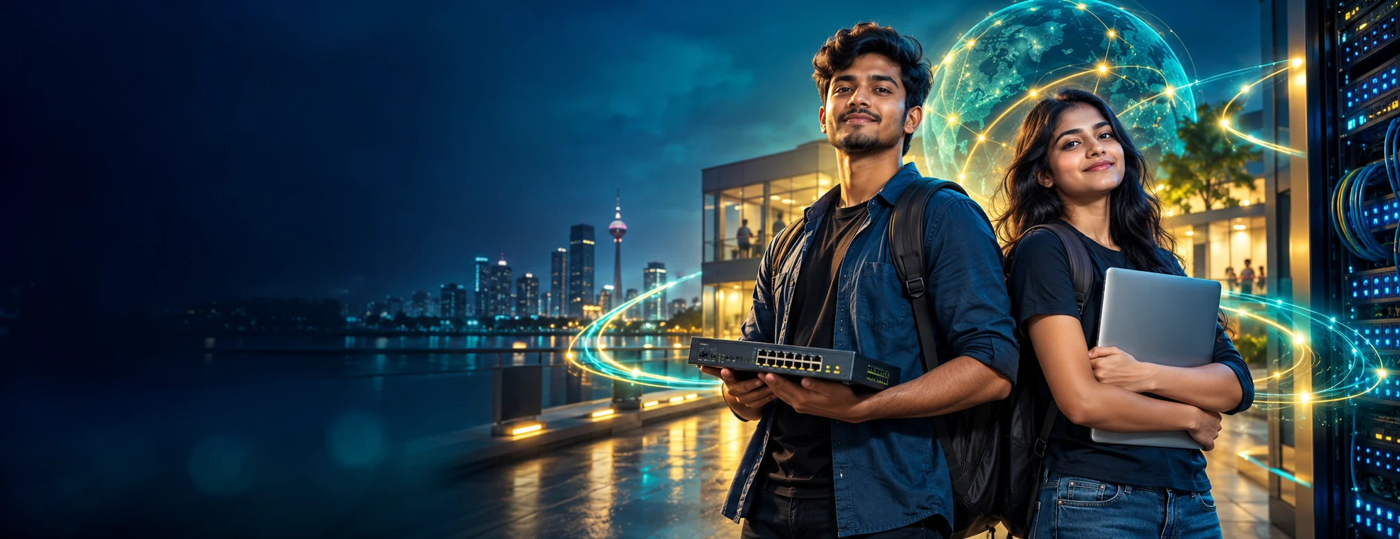 AI-generated CCNA Practical / Job-Ready Networking Programme campaign scene