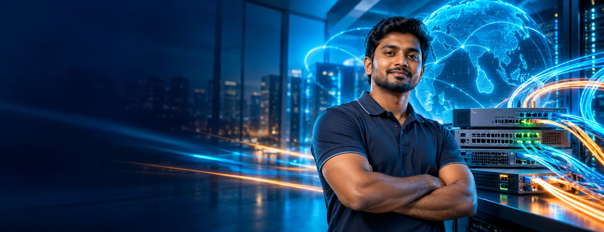 AI-generated Cisco CCNA campaign scene