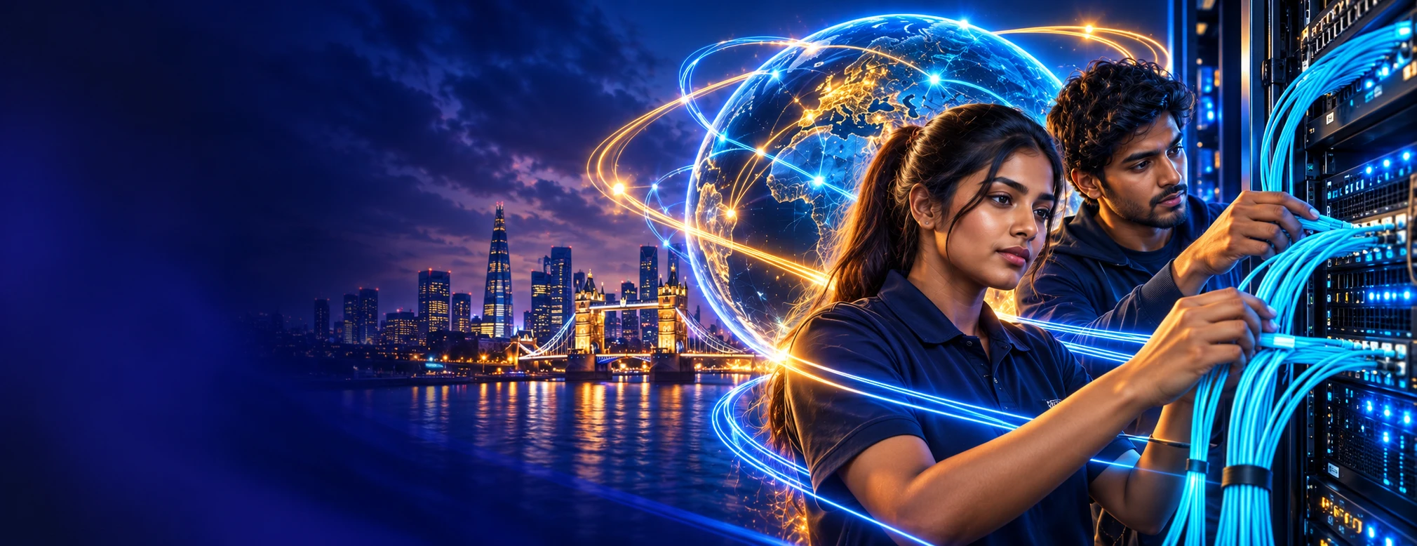 AI-generated network technology professional in a subject-specific training environment