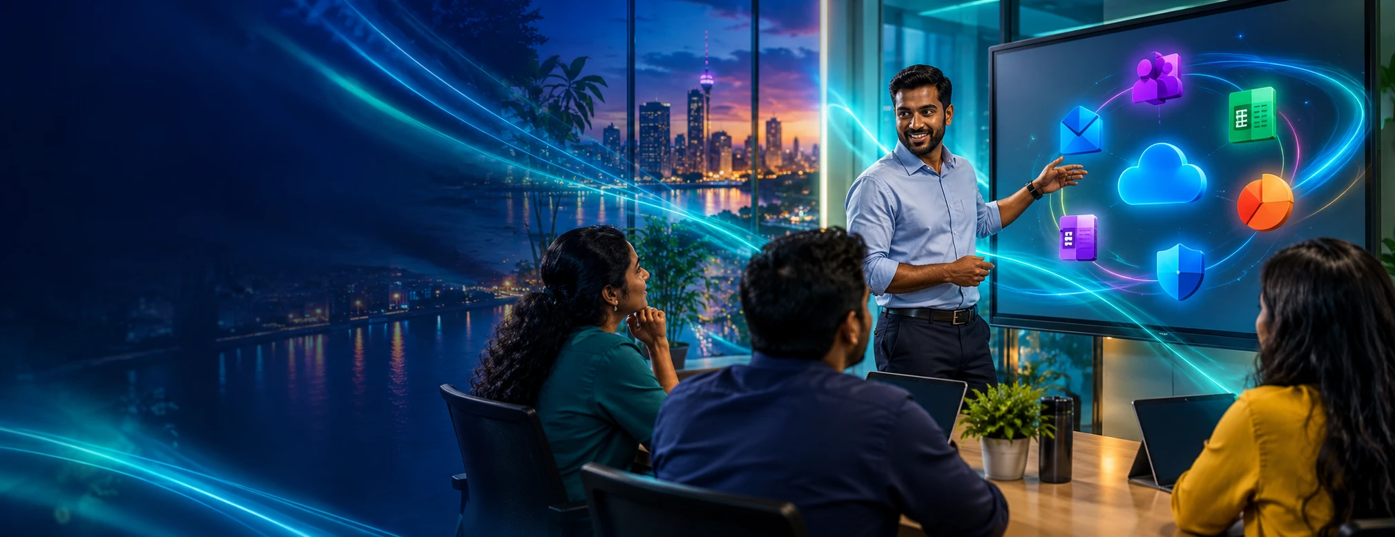 AI-generated Microsoft 365 Administration Workshop campaign scene