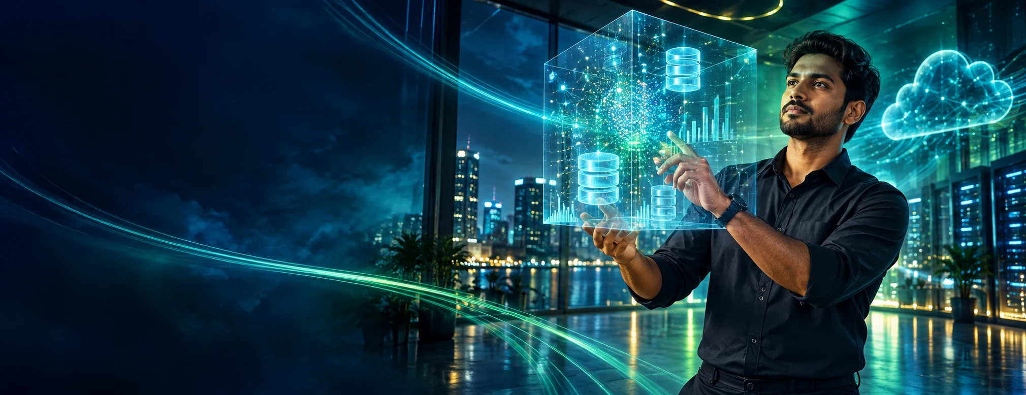 AI-generated Microsoft Azure Data Fundamentals campaign scene