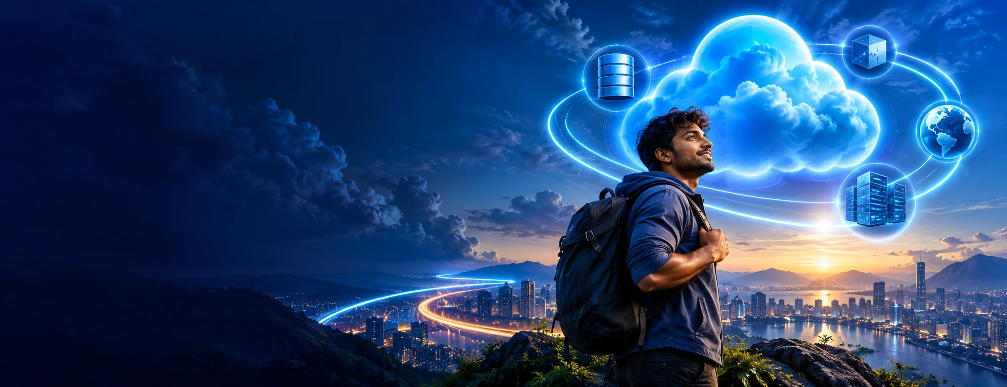 AI-generated Microsoft Azure Fundamentals campaign scene