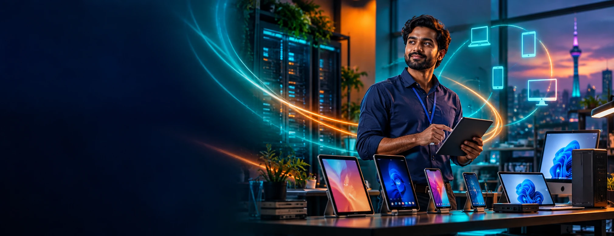 AI-generated Microsoft Endpoint Administrator Programme campaign scene