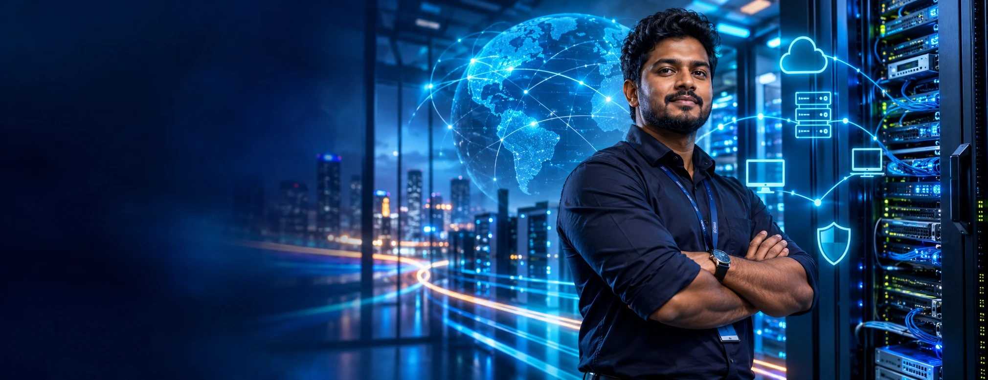 AI-generated Windows Server & Network Engineer Programme campaign scene