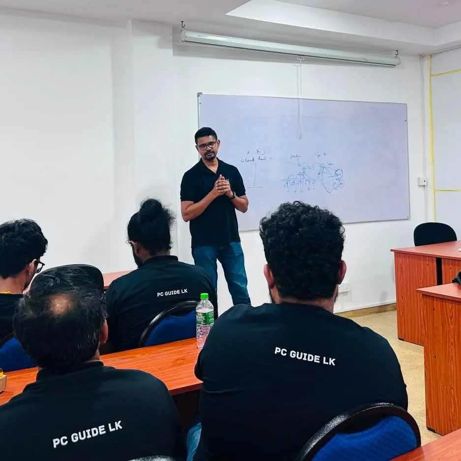 PCGuide.lk hardware training session with desktop components